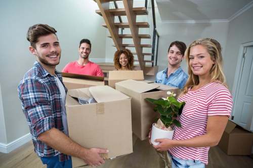 Moving truck service helping a Hanwell home move with loading support