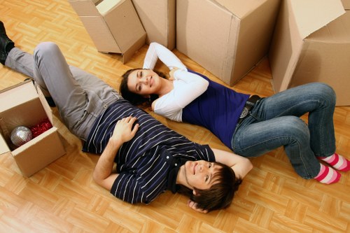 Professional moving boxes prepared for a Hanwell relocation
